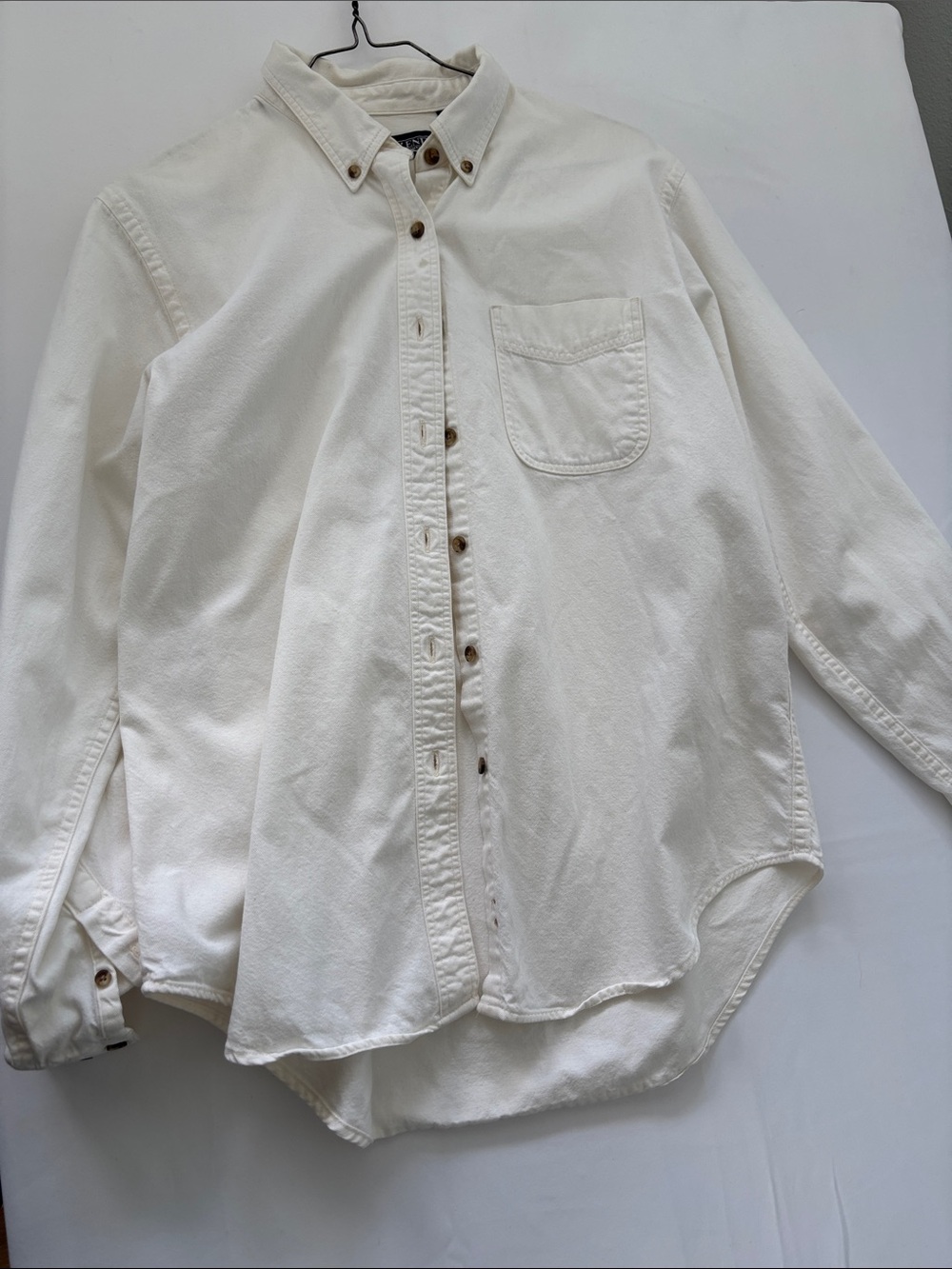 Lands' End White Button-Down Pocket Shirt -432sku